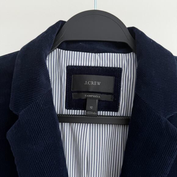 J Crew Campbell Blazer 12 Navy Corduroy Equestrian Preppy Old Money Heritage - Picture 10 of 15